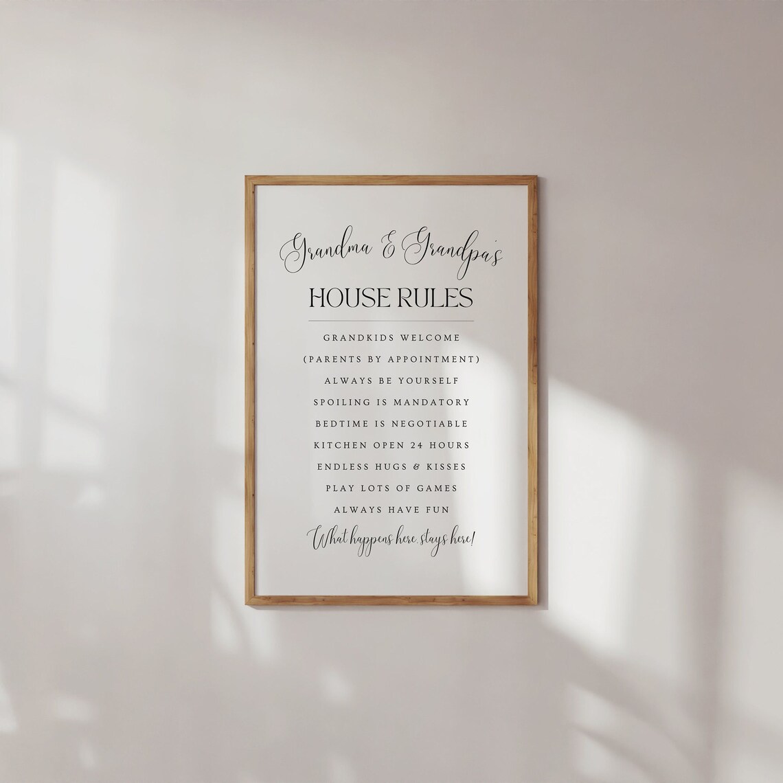 Grandparents House Rules, Gift for Grandma Grandpa - Image 2