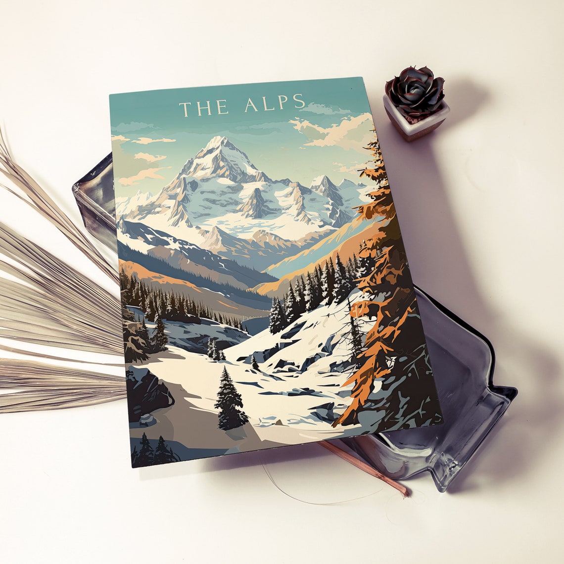 Alps Travel Print Alps Poster Wall Art Austria Vintage Poster Travel Poster Europe Poster Bavarian Alps France Travel Poster Les Alpes - Image 6