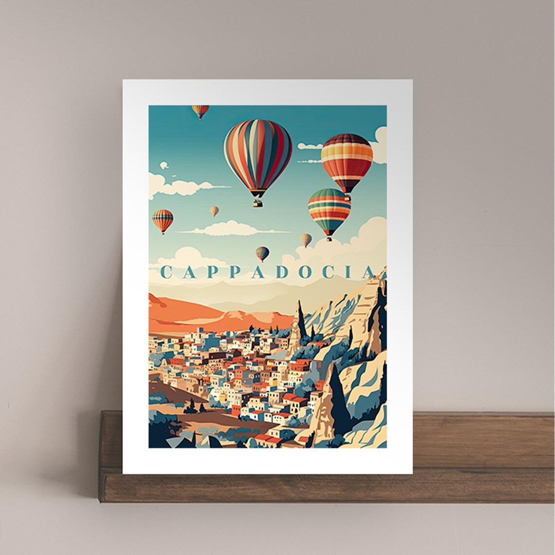 Cappadocia Hot Air Balloons Fairy Chimneys Vintage Travel Poster - Image 4