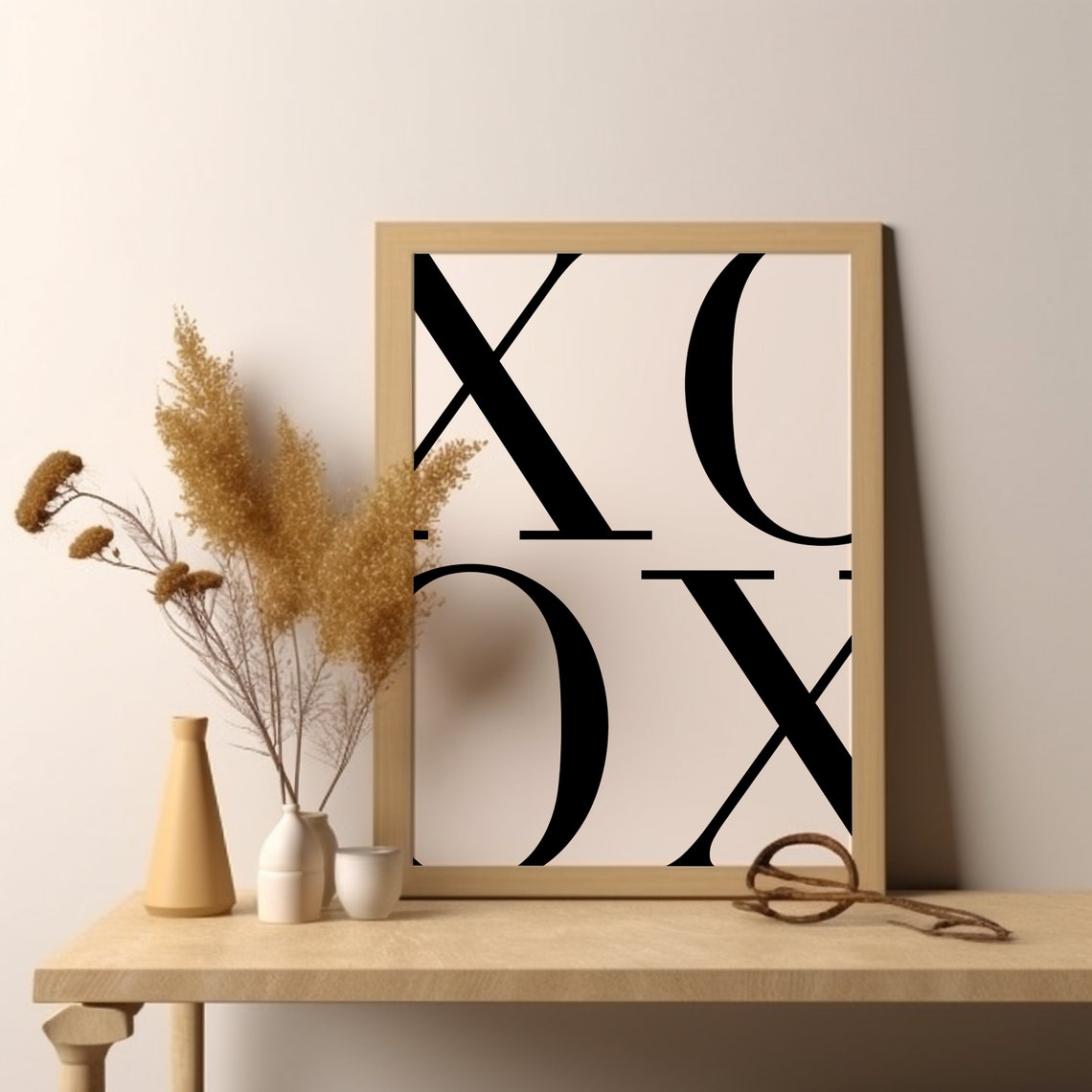 XOXO Oversized Typography Minimal Black and White Art Poster - Image 7
