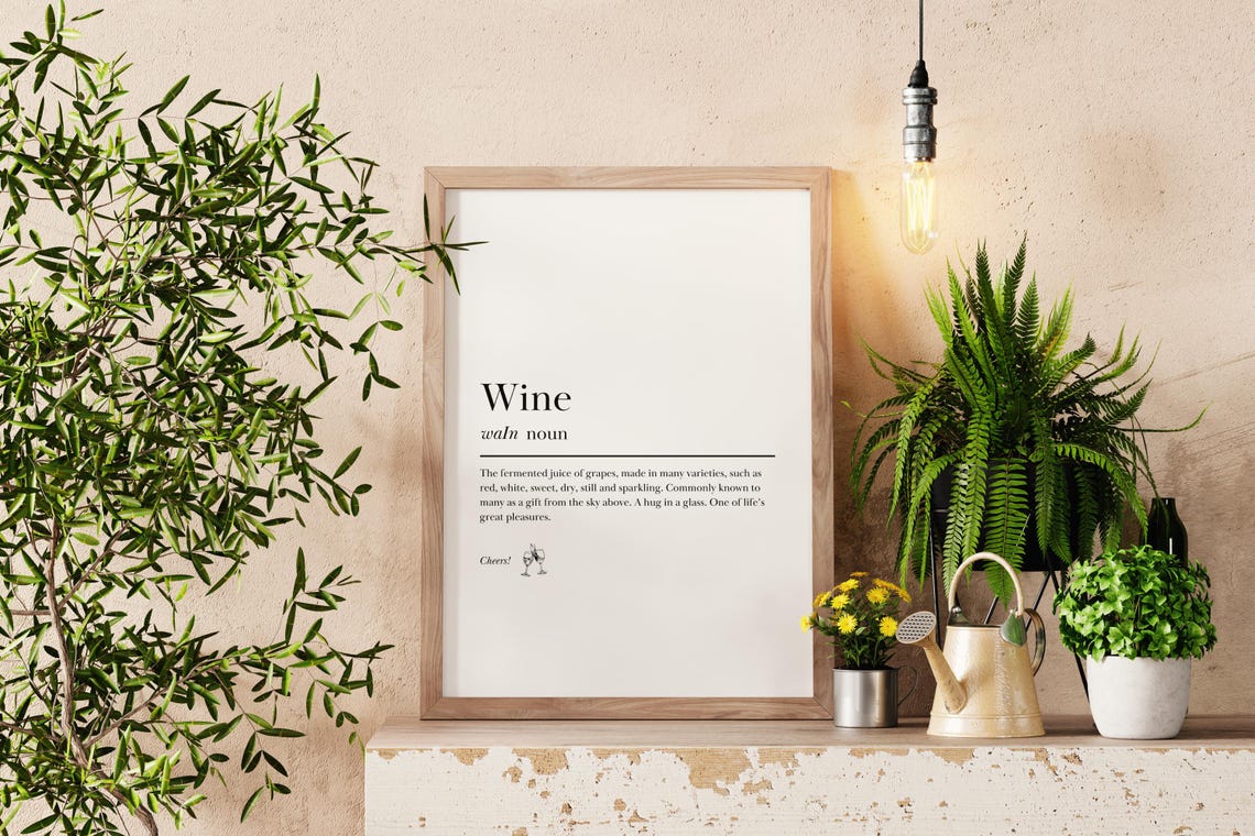 Wine Definition Dictionary Style Kitchen Funny Gift Typography Print - Image 2