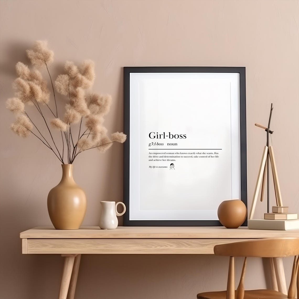 Girl Boss Dictionary Definition Empowered Woman Affirmation Poster - Image 7