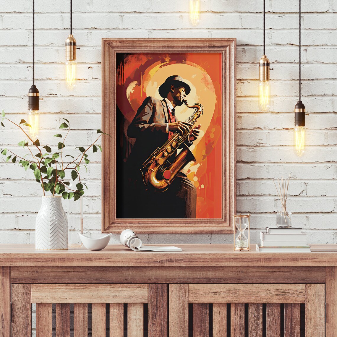 Saxophone Poster, Retro Jazz Music Art Print - Image 3