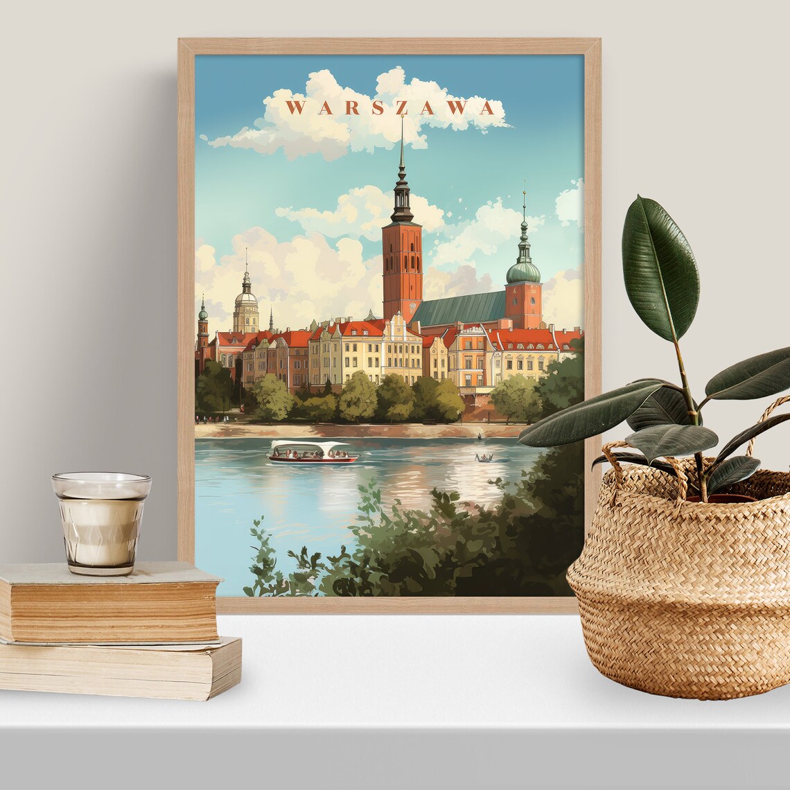 Warsaw Travel Poster, Polski Plakat City Art Print - Image 3