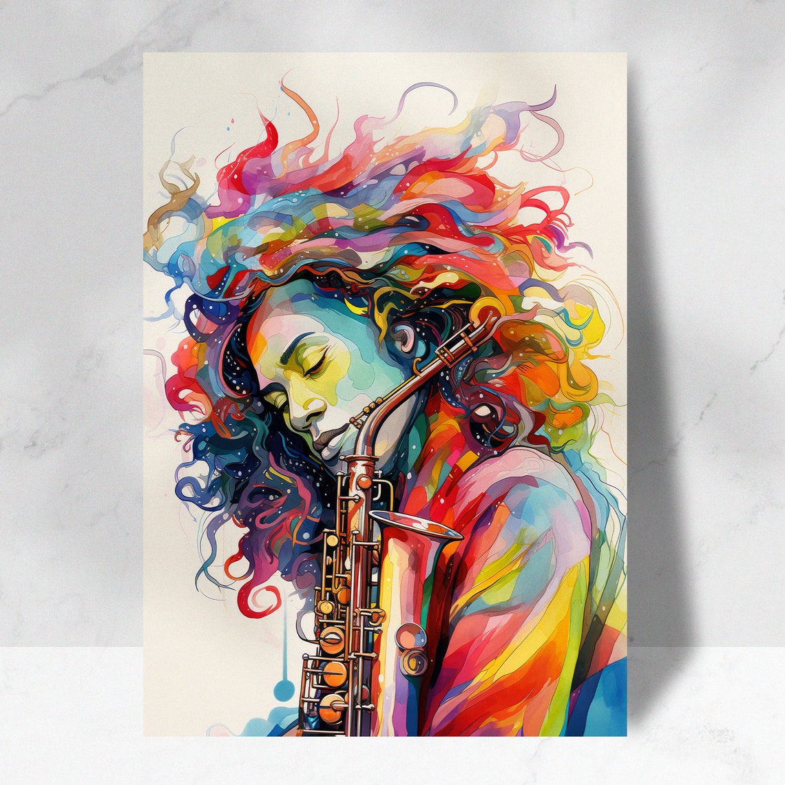 Woman And Saxophone Poster Saxophone Poster Jazz Poster Colorful Saxo Jazz Music Poster Music Art Poster Saxophone Wall Art - Image 4