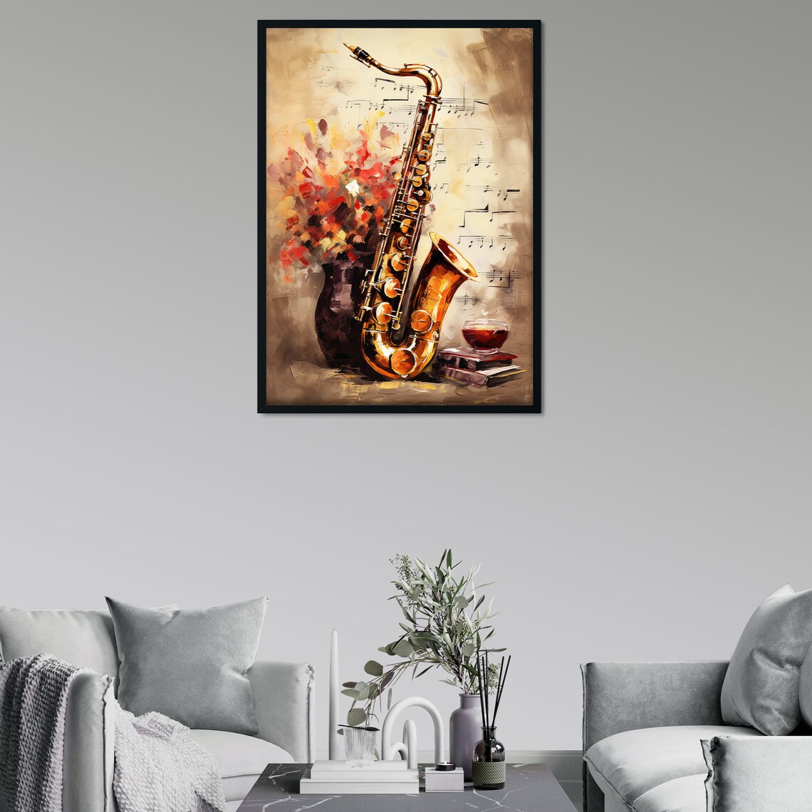 Vintage Saxophone Poster, Retro Jazz Music Decor - Image 3