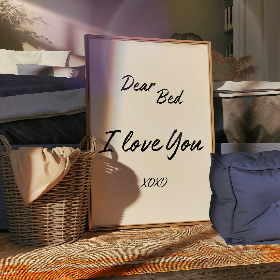 Dear Bed I Love You XOXO Script Typography Bedroom Decor Poster - Image 7