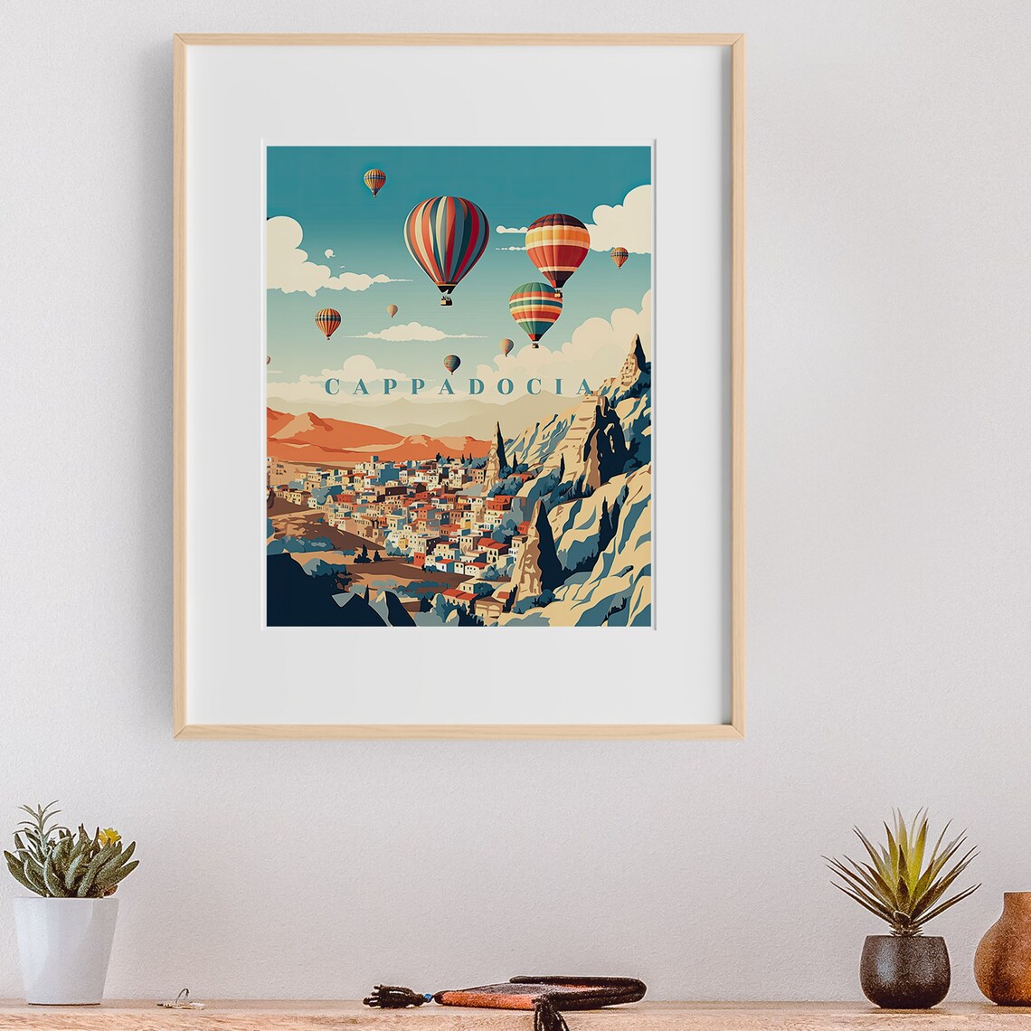 Cappadocia Hot Air Balloons Fairy Chimneys Vintage Travel Poster - Image 3