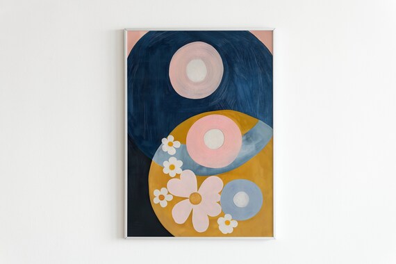Hilma Af Klint Poster Flower Art Print Abstract Art Unique Home Decor Contemporary Wall Art Geometric Poster Yayoi Kusama Poster