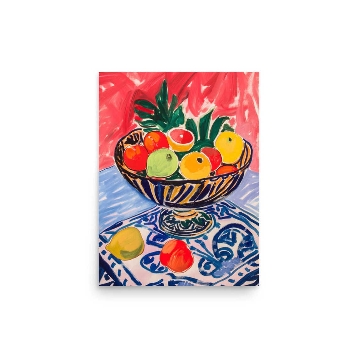 Henri Matisse Style Fruit Bowl Fauvist Still Life Vibrant Poster - Image 2