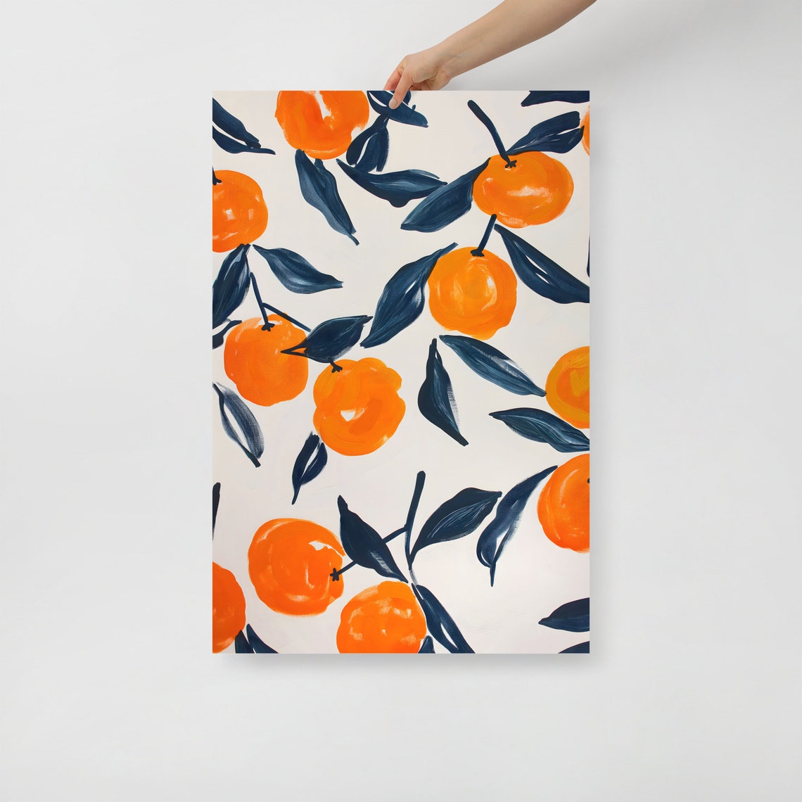 Orange Citrus Fruit Pattern Kitchen Decor Matisse Style Wall Art - Image 2
