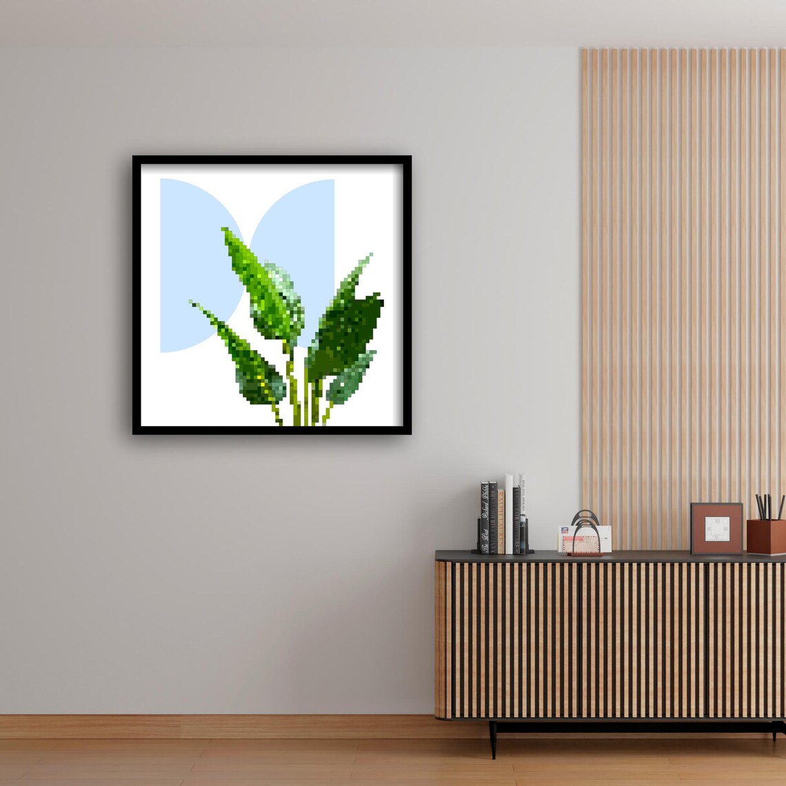 Pixel Plant Art, Minimalist Retro Botanical Decor - Image 4