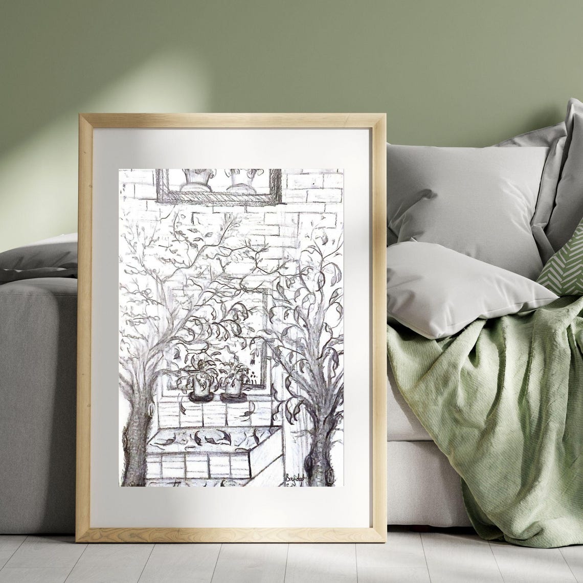 Trees Charcoal Pencil Wall Art Product Home Decor - Image 2