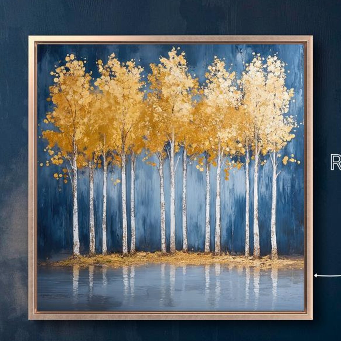 Trees With Golden Leaves, Abstract Autumn Art Print