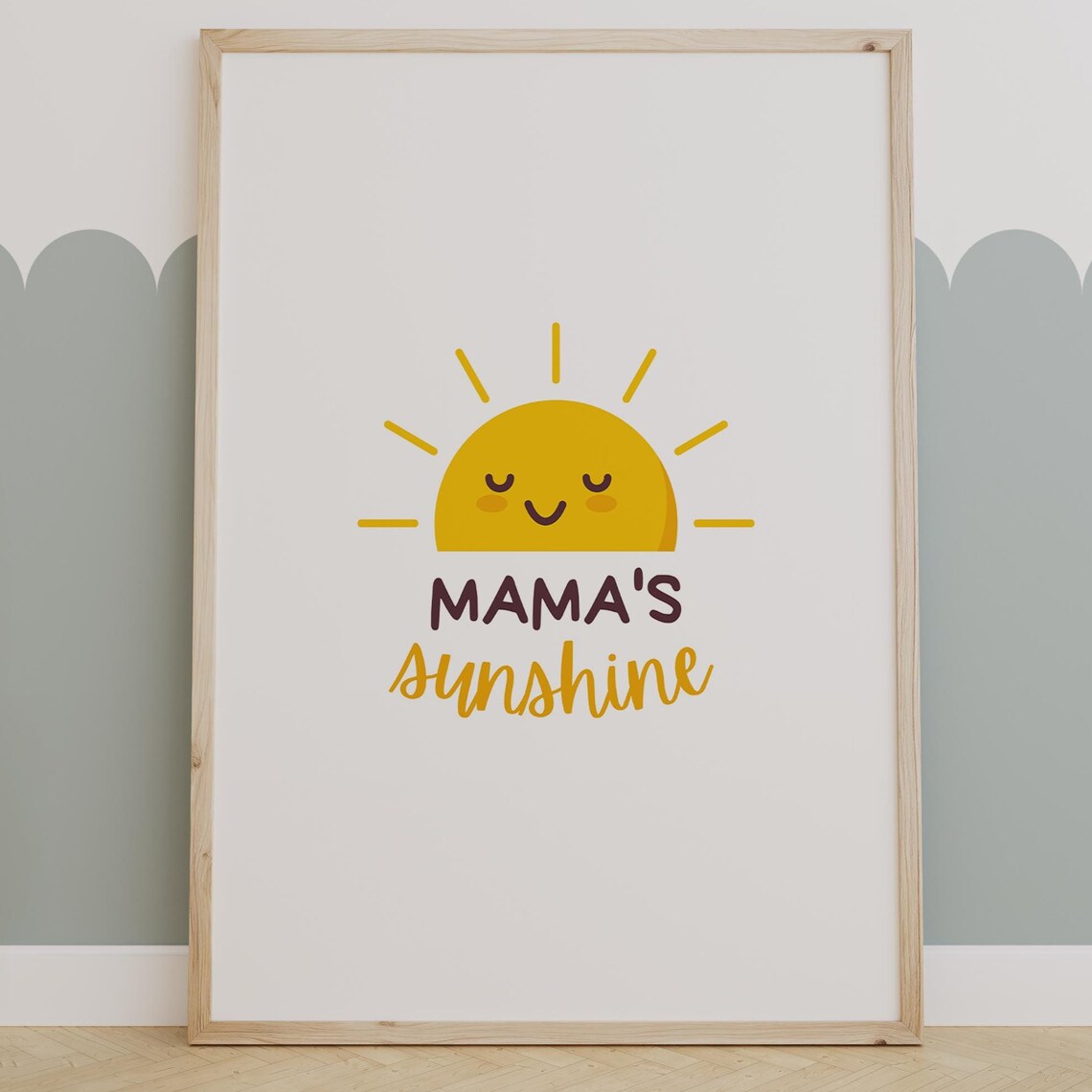 Mama's Sunshine Happy Sun Motivational Nursery Wall Decor Poster
