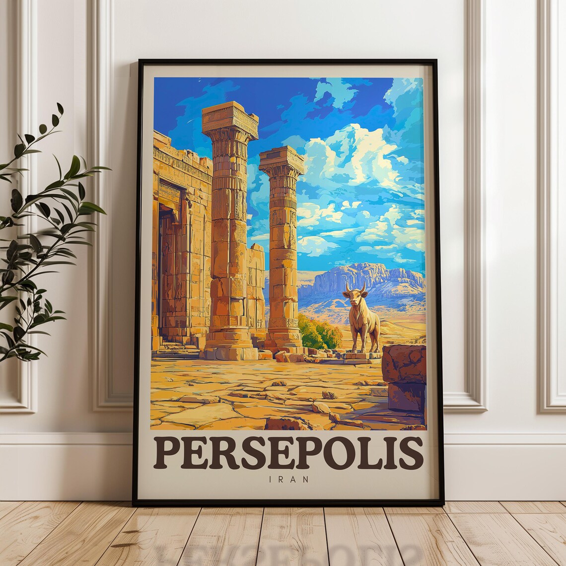 Persepolis Travel Poster, Iran Illustration Print