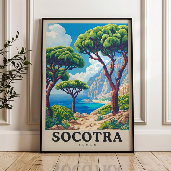 Socotra Travel Poster, Yemen Illustration
