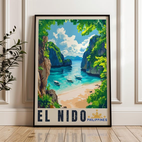 El Nido Travel Poster - Philippines Illustration