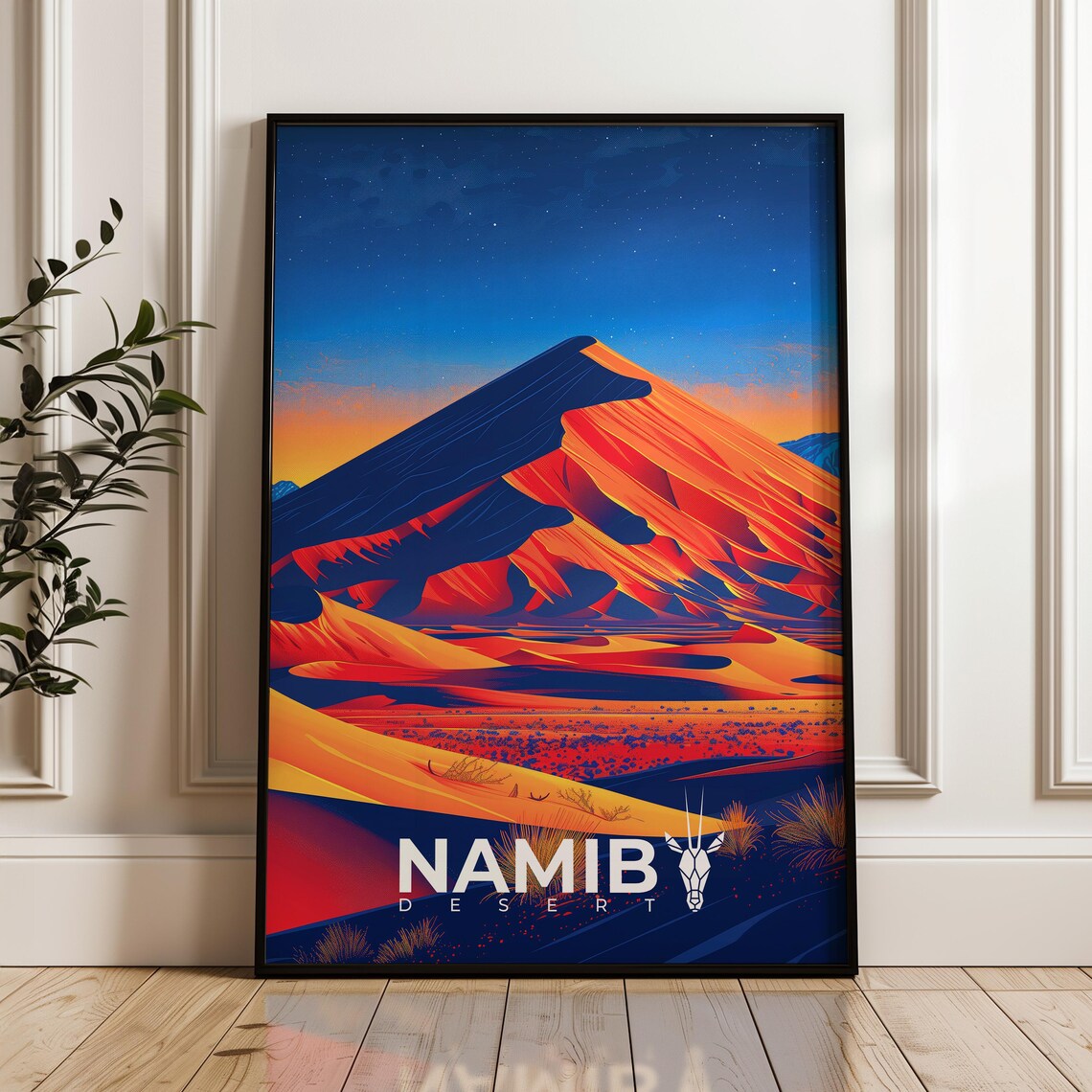 Namib Desert Travel Poster, Safari Landscape