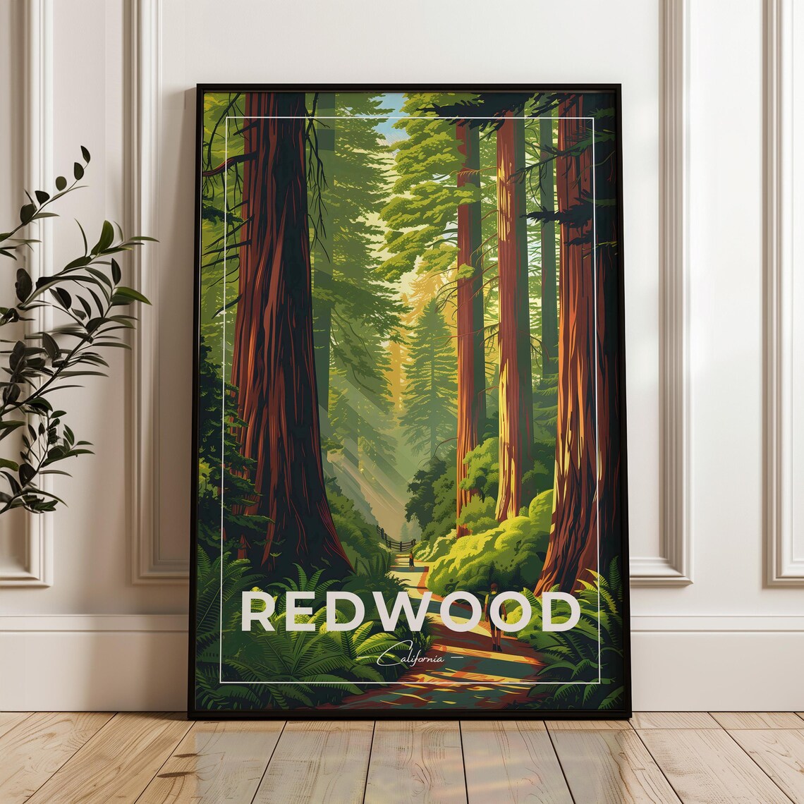 Redwood National Park Travel Poster, United States