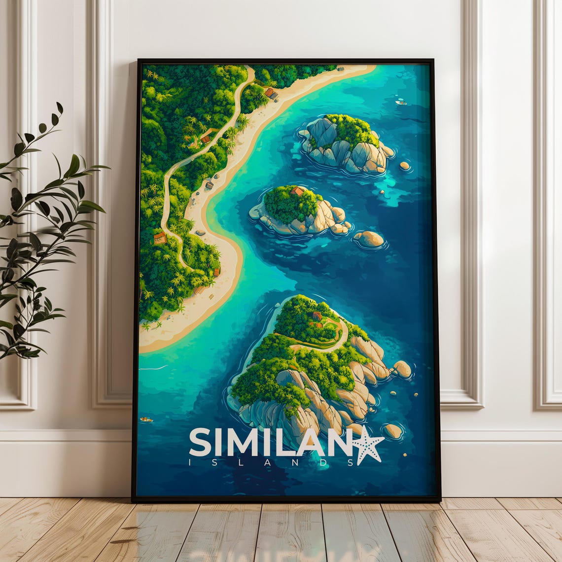 Similan Islands Travel Poster, Tropical Island