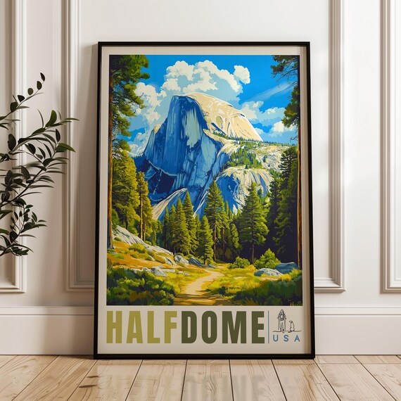 Half Dome Travel Poster, Yosemite National Park