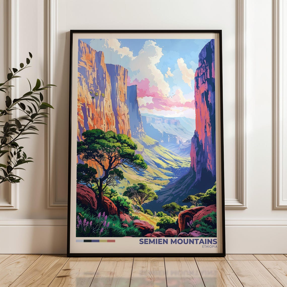 Semien Mountains Ethiopia Dramatic Cliffs African Highland Poster