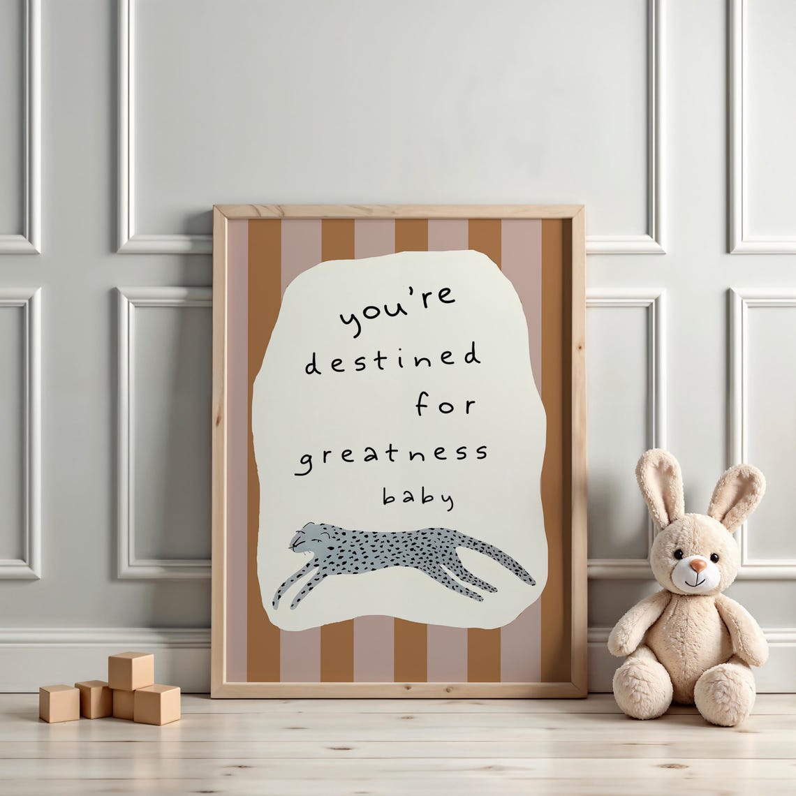 Youre Destined For Greatness Baby Motivational Jungle Animal Wall Art For Kids Room - Image 3