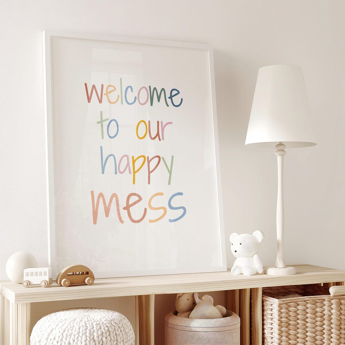 Colorful Hand-Lettered Welcome to Our Happy Mess Quote Poster - Image 2