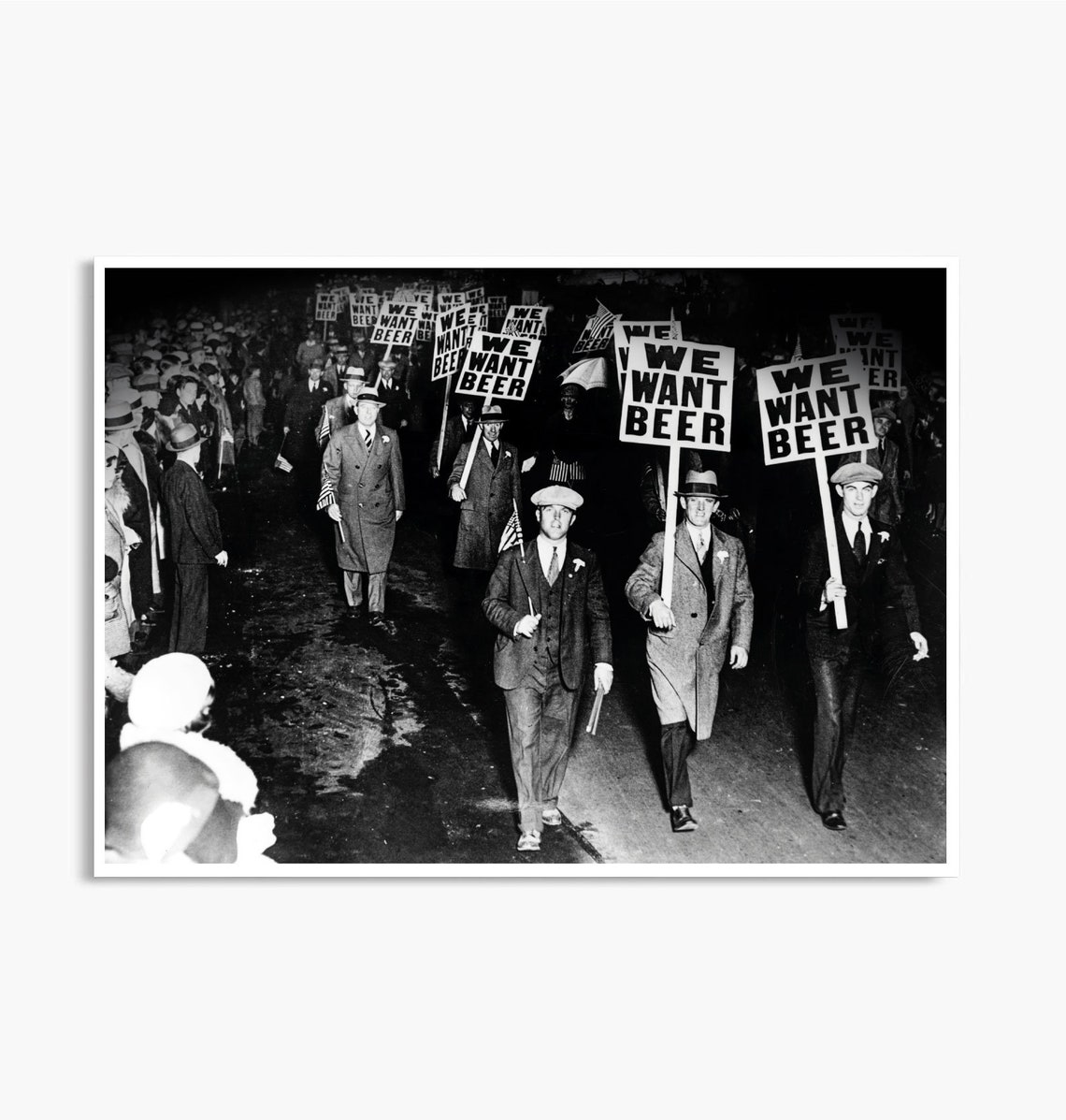 We Want Beer Poster We Want Beer Print Prohibition Wall Art Beer Protest Black And White Art Man Cave Decor Vintage Photography - Image 4