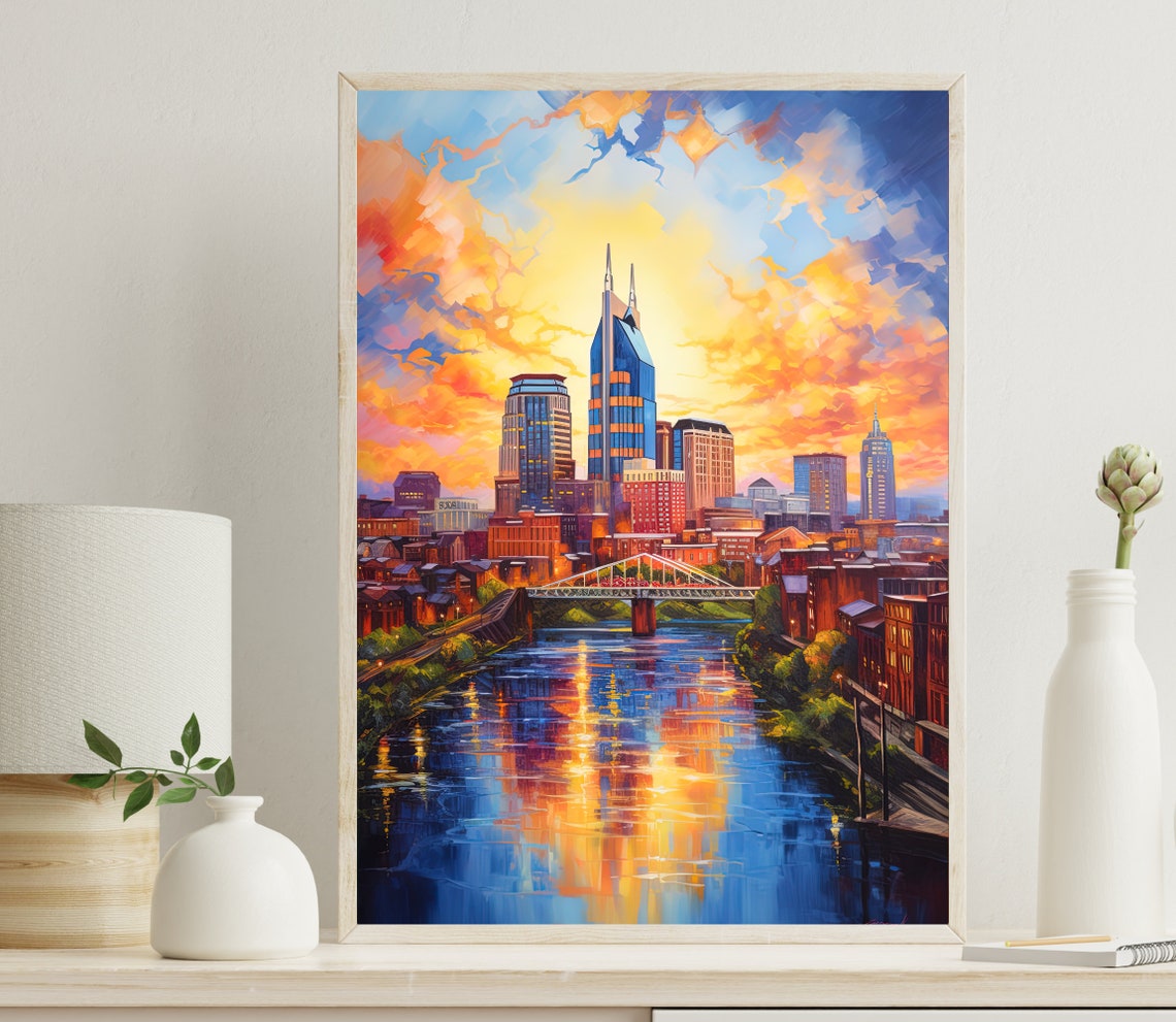 Nashville Travel Print Nashville Wall Art Nashville Poster Nashville Photo Nashville City Poster United States