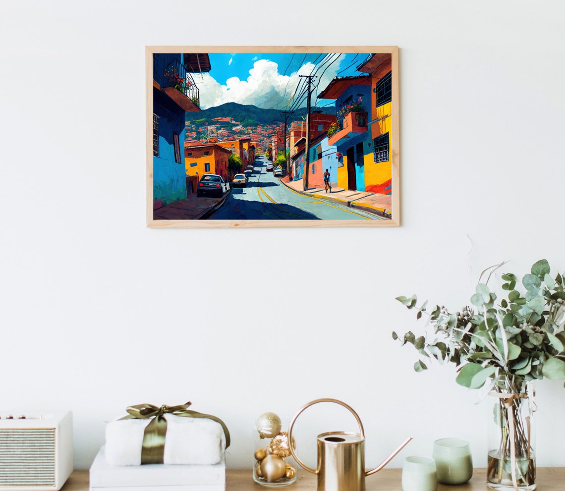 Colombia Art Print Medellin Colombia Art Colombia Travel Print Large Wall Art For Colombian Home Decor Colombia Oil Painting - Image 4