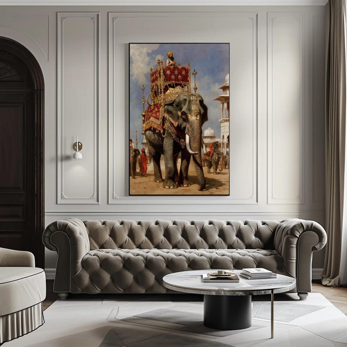 Royal Indian Elephant Procession With Howdah Painting Poster - Image 4