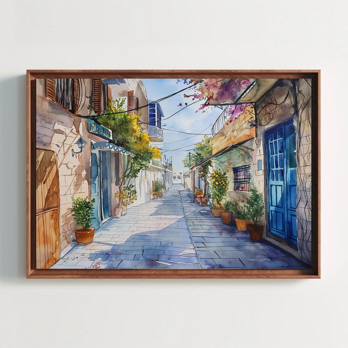 Tel Aviv Street, Israel Watercolor Travel Art Print