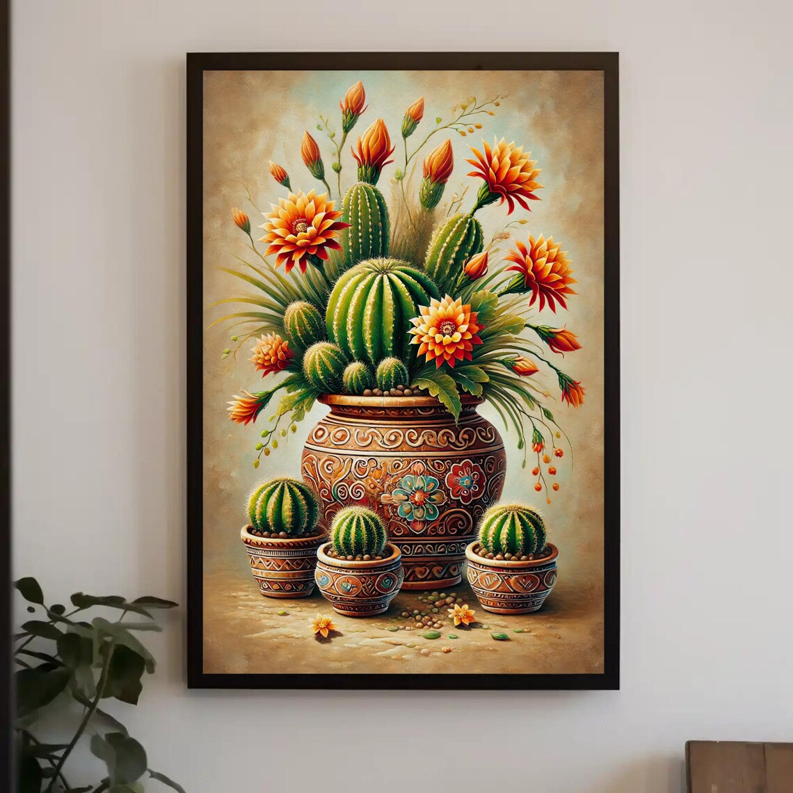 Mexican Cactus Botanical Desert Landscape Art Print
