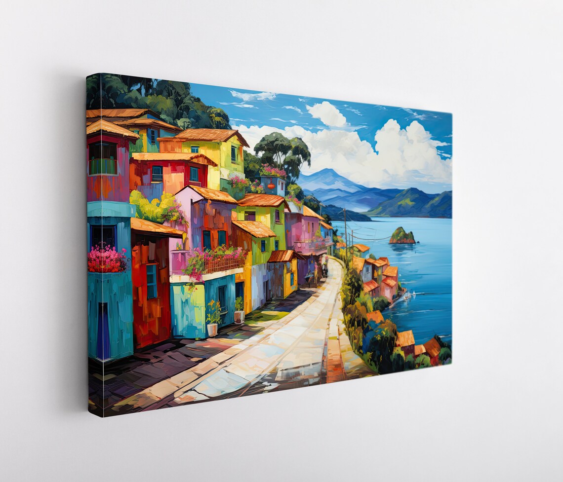 Guatape Colombia Lakeside Village Colourful Landscape Poster - Image 4