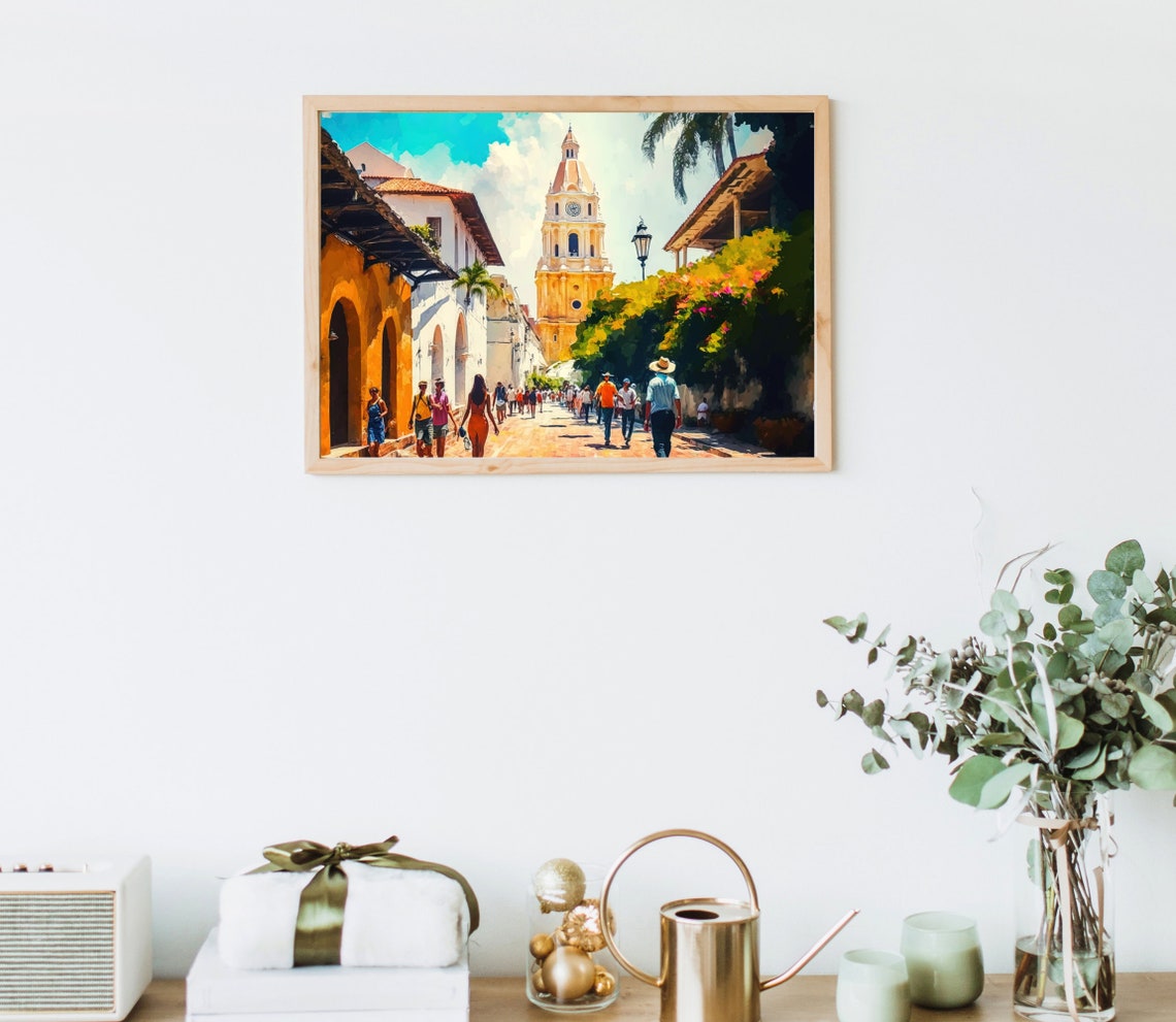 Cartagena Oil Painting Colombia Wall Art Colombia Print Colombia Art Print Colombia Wall Art Colombia Gift Colombia Art - Image 4