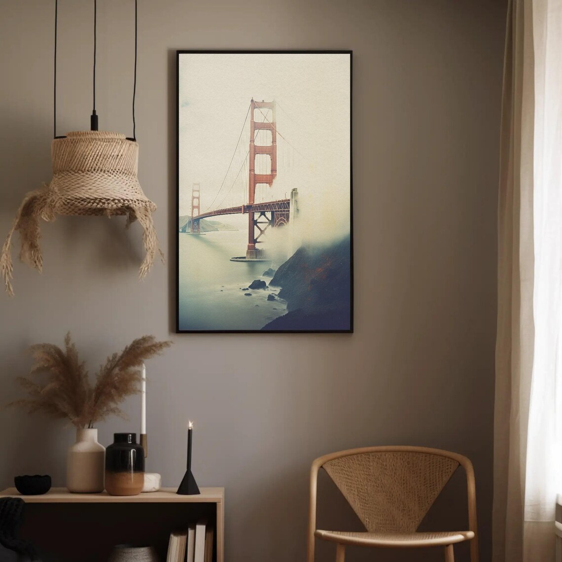Golden Gate Bridge Vintage Travel Poster, San Francisco - Image 2