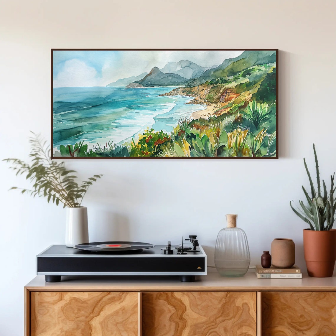 Garden Route Watercolor Print South Africa Large Print South Africa Wall Decor South Africa Art Framed Poster Ready To Hang - Image 3