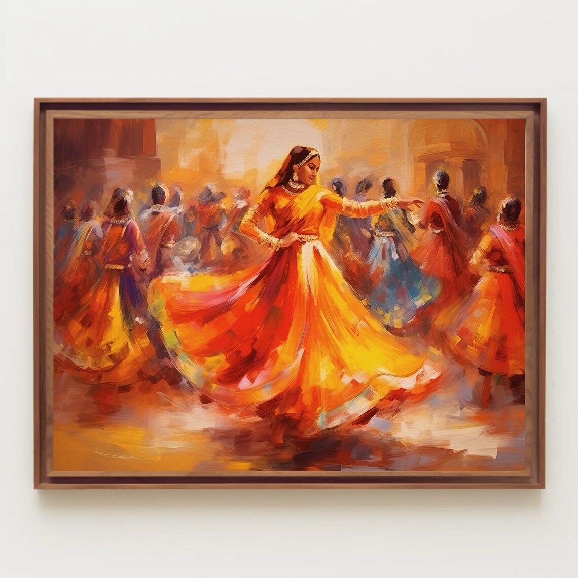Rajasthani Folk Dancers Colorful Indian Festival Painting Poster - Image 4