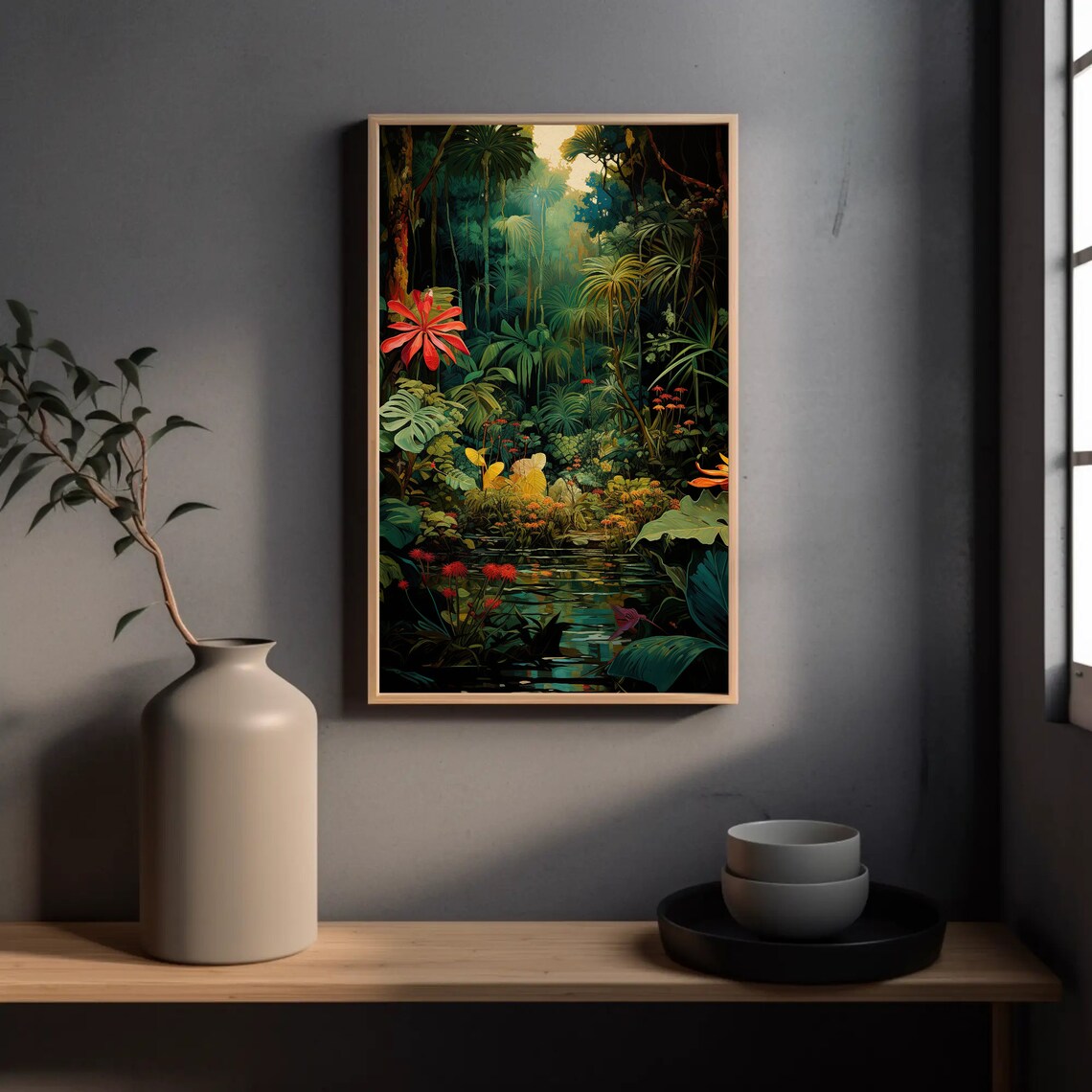 Tropical Jungle Green Forest Wall Art Print, Decor - Image 4
