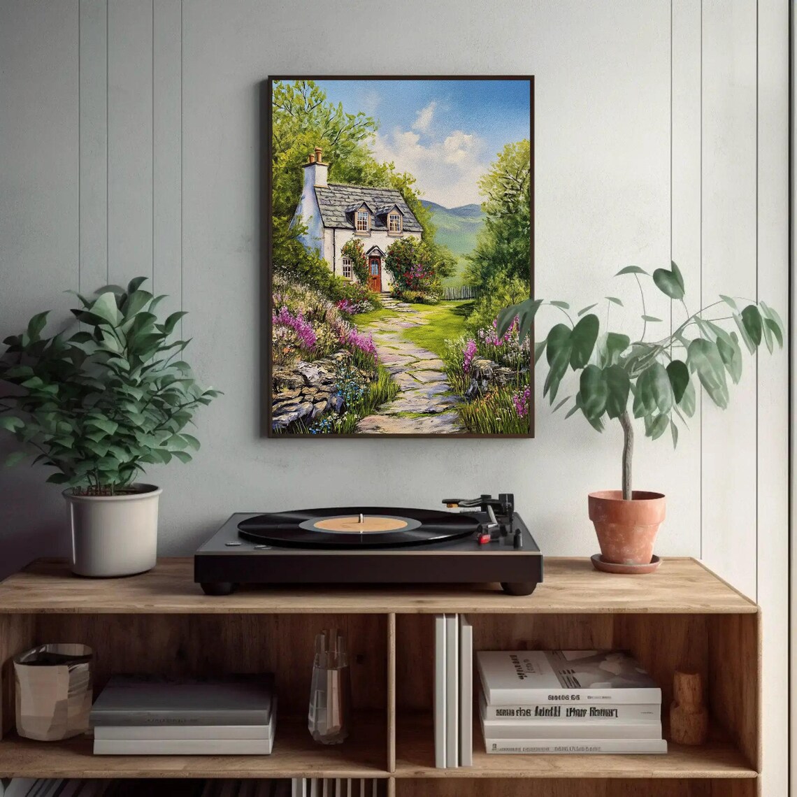 Welsh Cottage Painting, British Countryside Art Print - Image 4