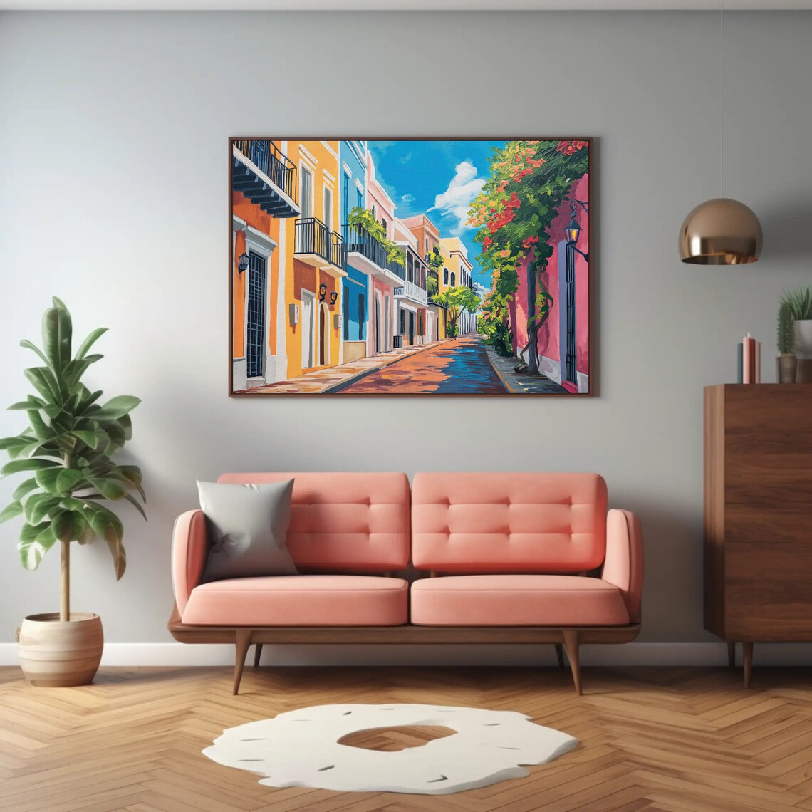 San Juan Oil Painting Poster, Puerto Rico Caribbean - Image 3