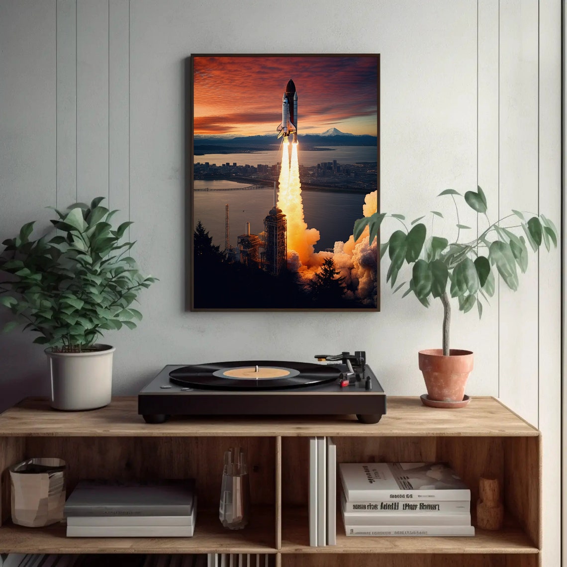 Space Shuttle Rocket Launch Sunset Liftoff Exploration Poster - Image 4