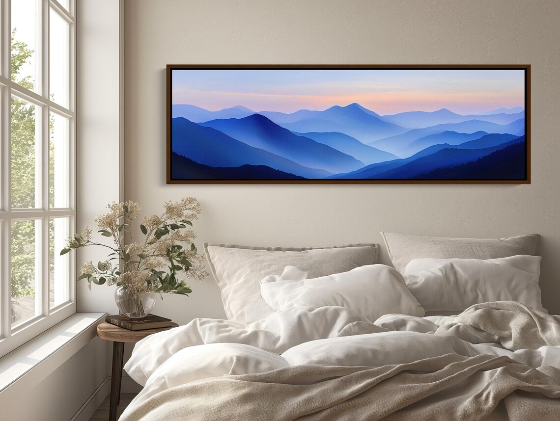 Blue Mountain Layers at Dawn, Mountain Art Print - Image 3
