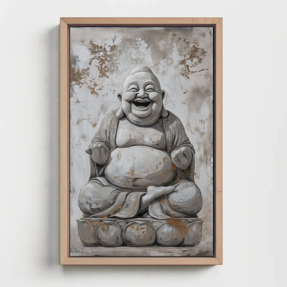 Laughing Buddha Abstract Spiritual Indian Art Print - Image 3