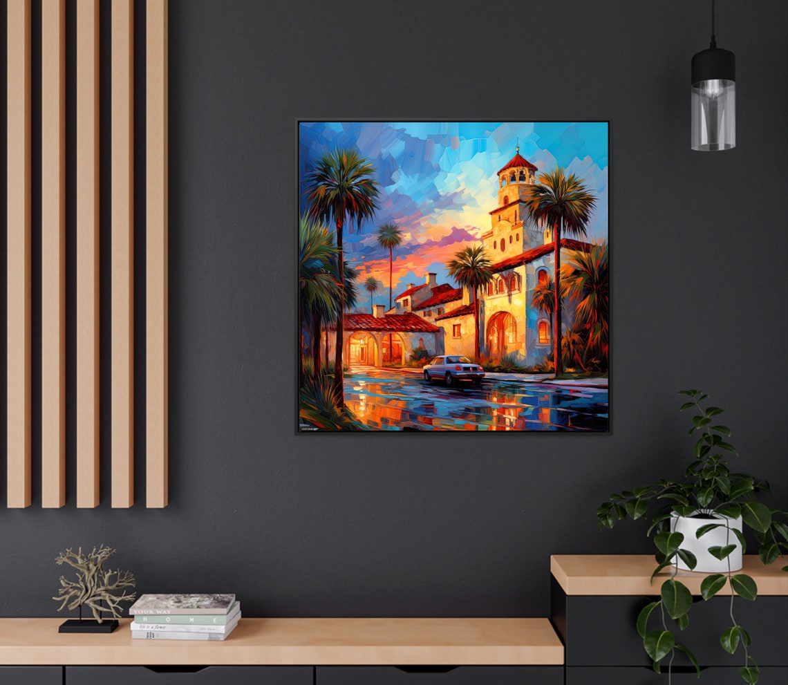St Augustine Florida Spanish Colonial Building Sunset Art Poster - Image 3