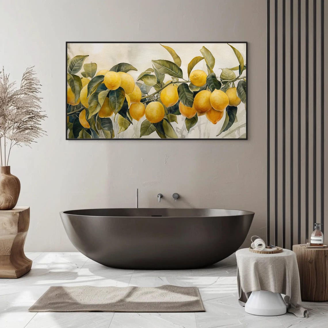 Lemon Tree Branches Heavy With Ripe Yellow Fruit Watercolor Poster