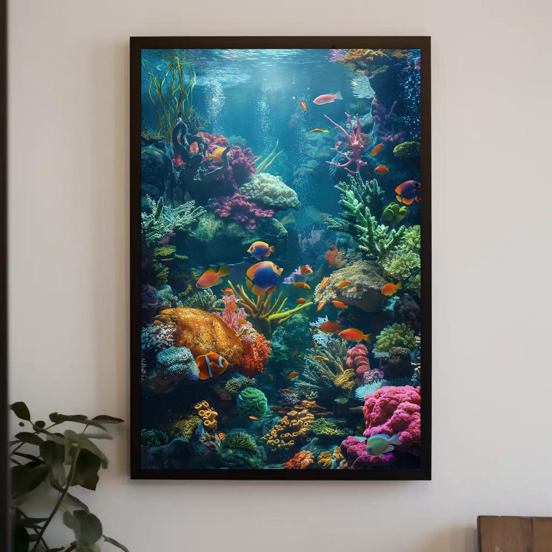 Vibrant Coral Reef Paradise Clownfish Underwater Tropical Ocean Poster