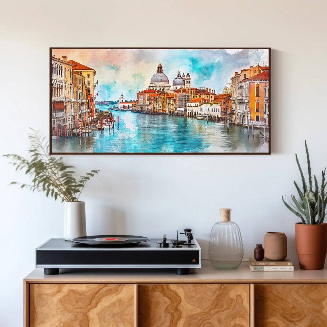 Venice Grand Canal with Basilica Domes Romantic Watercolor Poster - Image 4